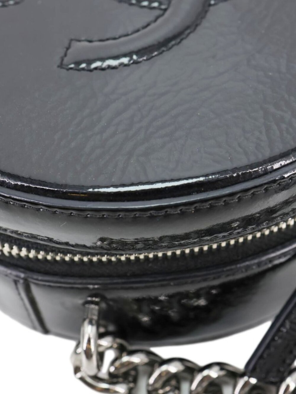 Chanel  Round as Earth Patent Leather Crossbody Bag Black - Picture 9 of 15